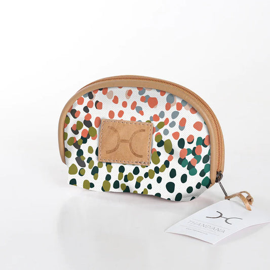 Compact and travel-friendly Thandana Makeup Bag in a stylish patterned design with secure Chunky Zip