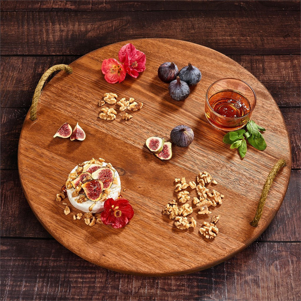 Large Round Hardwood Food Platter