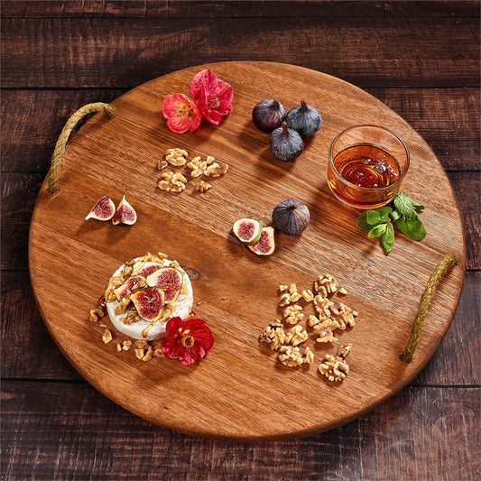 Large Round Hardwood Food Platter