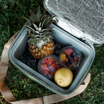 Big Lunch Box Canvas & Leather Hard Plastic Inner