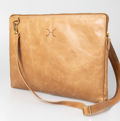Thandana 15” Leather Laptop Sling in premium leather, perfect for professionals on the go