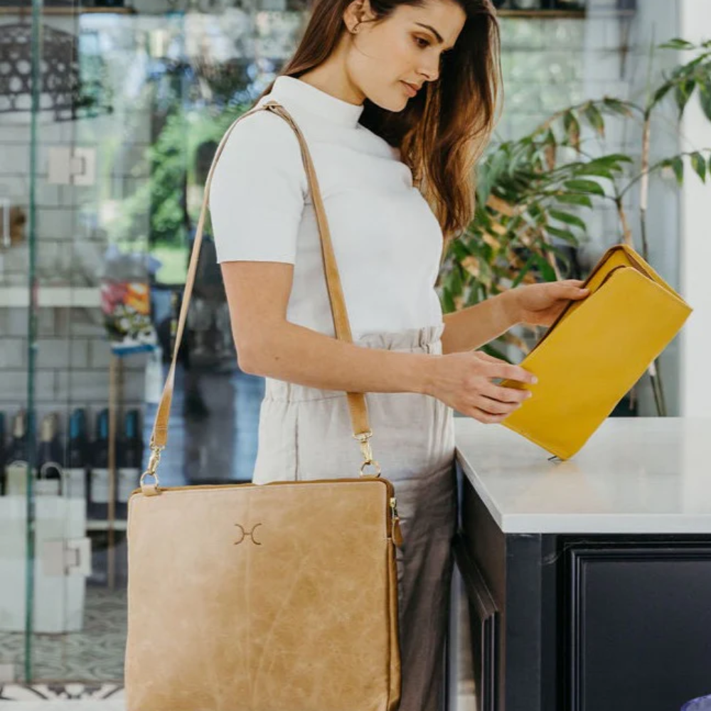 Thandana 15” Leather Laptop Sling | Sleek, Stylish & Hands-Free ...