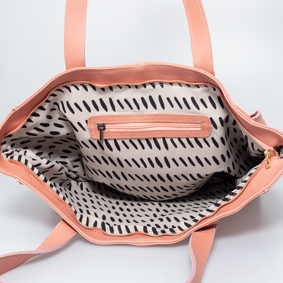 Tote Handbag with Zipper